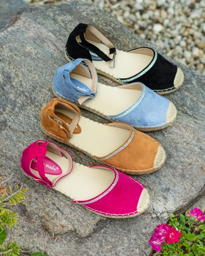 Royalfashion Dámské espadrilky se zirkony v modré barvě Rieta