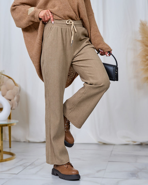 Жіночі штани з вельветової тканини Royalfashion в кольорі хакі