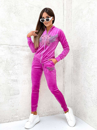 Royalfashion Šedá dámská pruhovaná mikinová souprava