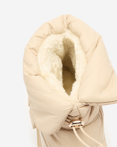 Royalfashion Slip-on dámské sněhule v béžové barvě Sadella