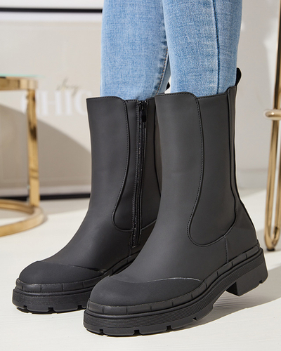 Жіночі утеплені чорні високі чоботи Jori - Взуття