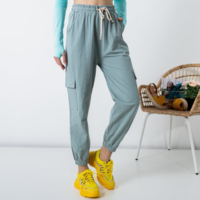 Mátové dámské nákladní kalhoty PLUS SIZE - Oblečení