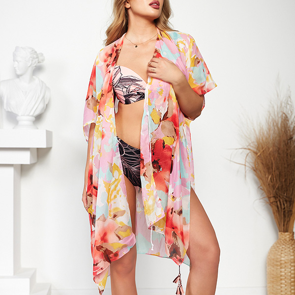 Рожеве жіноче парео з візерунком - Одяг