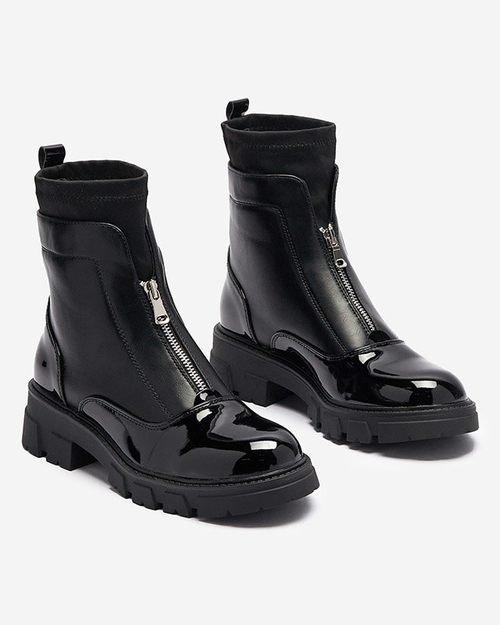 Жіночі черевики на блискавці посередині чорного кольору Elibe- Footwear