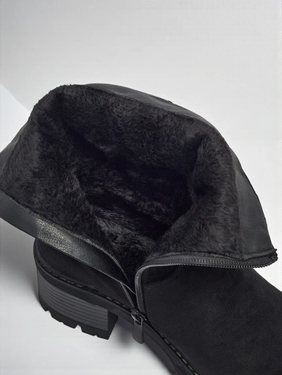 Vyšší dámské kotníkové boty z eko semiše Carmine