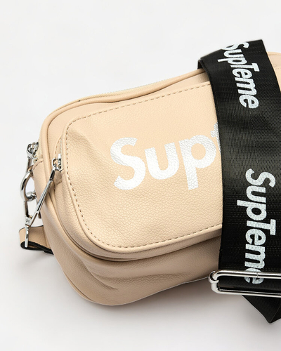 Royalfashion Dámská malá kabelka ve světle hnědé barvě s nápisem