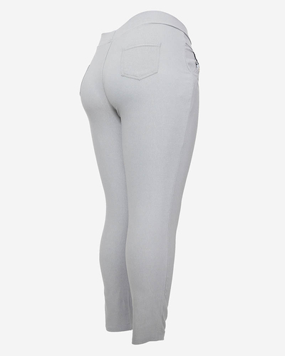 Світло-сірі жіночі лосини PLUS SIZE- Одяг