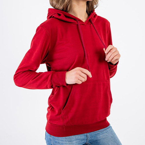 Бордове жіноче худі з капюшоном - Одяг