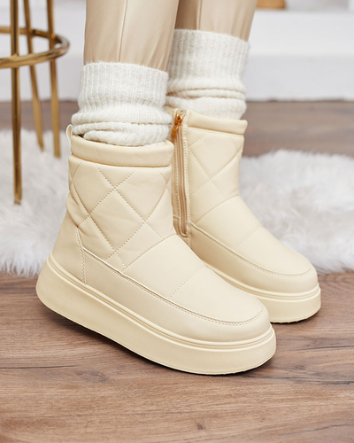 Royalfashion Béžové dámské boty a'la snow boots Kacecica