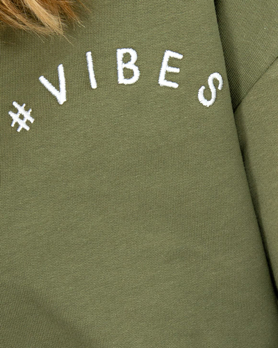 Спортивний жіночий спортивний костюм темно-зеленого кольору з укороченим світшотом - Одяг