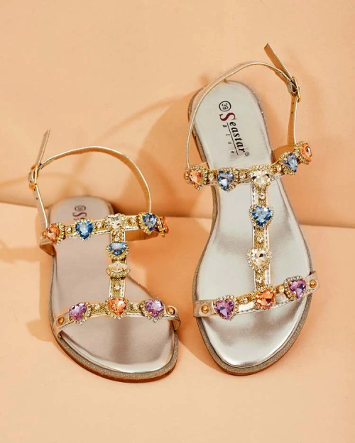 Royalfashion Жіночі босоніжки Selina zirconia