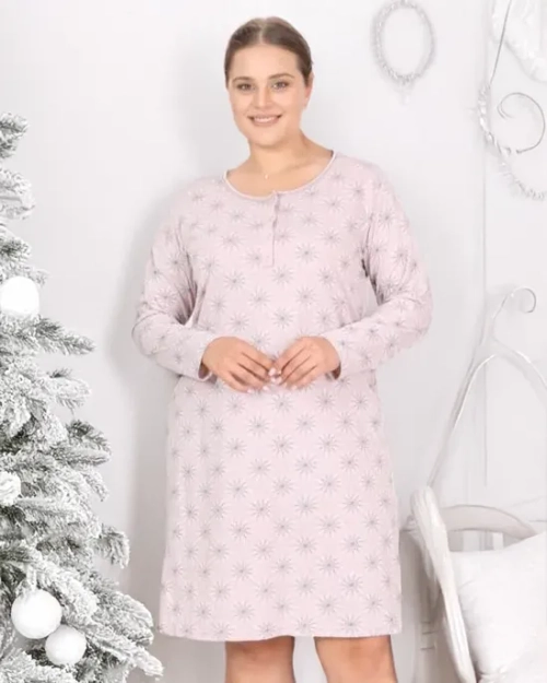 Роялфешн Жіноча нічна сорочка з візерунком PLUS SIZE