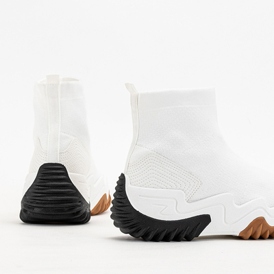 Bílé dámské vysoké tenisky Tenera na platformě - obuv