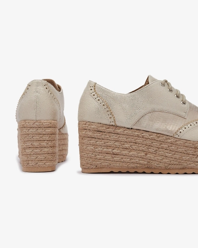 OUTLET Royalfashion Dámské zlaté polobotky na platformě Jacais