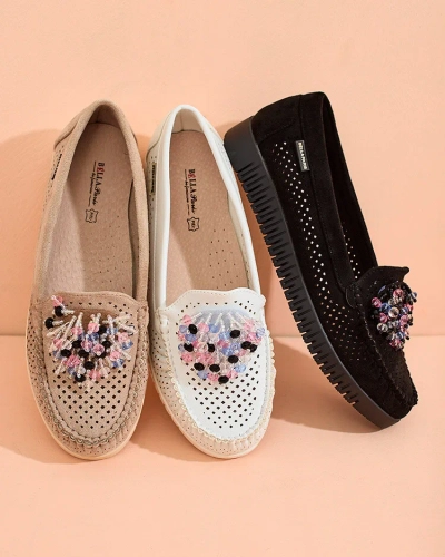 Royalfashion Жіночі ажурні мокасини з бісеру Namis