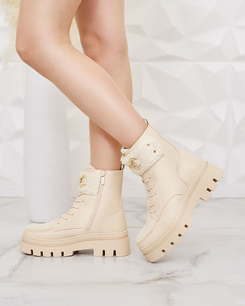 Royalfashion Жіночі черевики з овчиною Faeltone