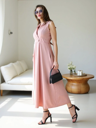 Royalfashion Жіноча безрукавна сукня з обтискним вирізом Bizness