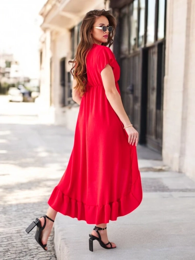 Royalfashion Dámské midi šaty s asymetrickým lemem