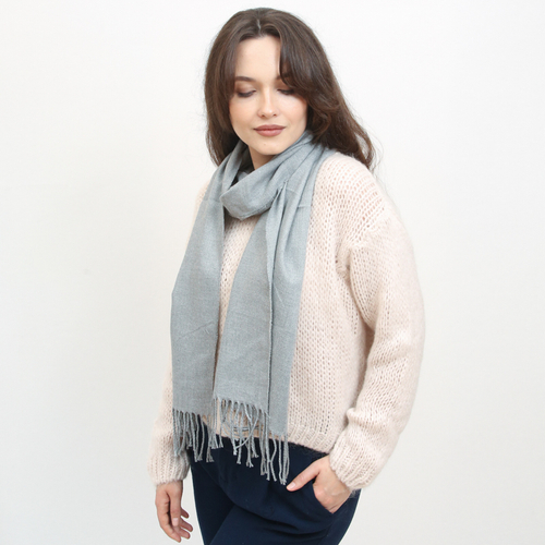 Класичний темно-сірий жіночий тонкий однотонний шарф - Аксесуари