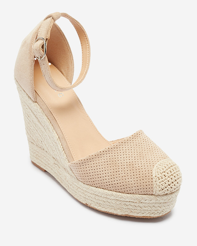 Royalfashion Бежеві жіночі босоніжки Meylasi на платформі