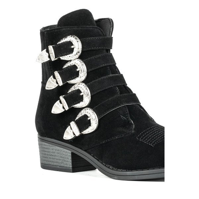 Чорні черевики на низькій стійці Grand - Взуття