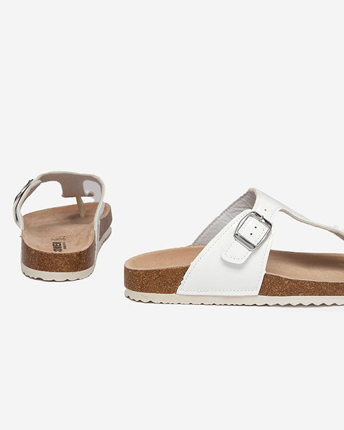 Білі лаковані жіночі тапочки Елоці - Взуття