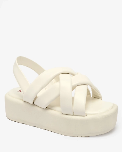 Білі жіночі босоніжки на платформі з екошкіри Royalfashion Ivenika