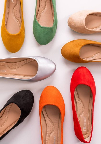 Royalfashion Oranžové dámské baleríny z ekokůže Marius