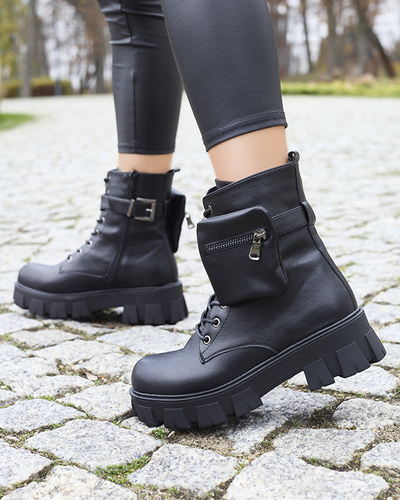 OUTLET Чорні жіночі черевики-баггі з сумкою Feffle- Footwear