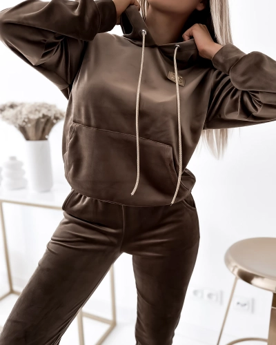 Жіночий спортивний комплект Royalfashion Velour світло-коричневий