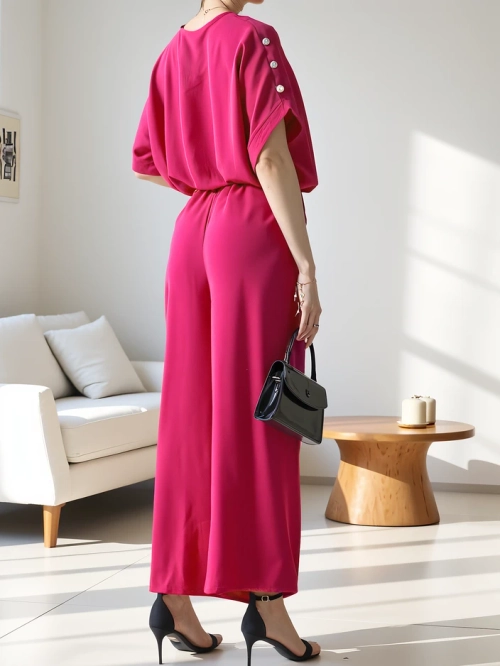 Royalfashion Жіночий casual комплект з блузкою з коротким рукавом та широкими штанами