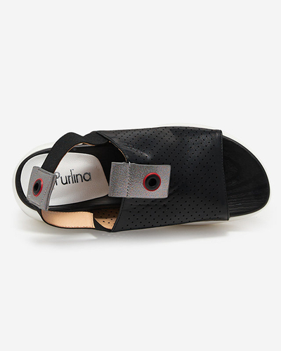 Чорні жіночі сандалі з екошкіри Pueshi - взуття