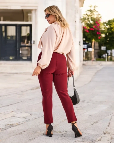 Royalfashion Dámské zateplené tregínové kalhoty PLUS SIZE