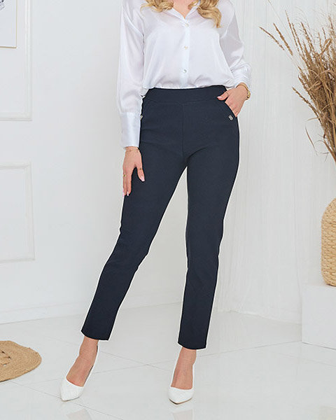 Námořnicky modré dámské tregíny PLUS SIZE- Oblečení