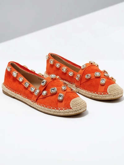 Oranžové dámské espadrilky s krystaly Wamba - obuv