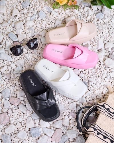 Royalfashion Béžové dámské žabky na platformě Luna Sole