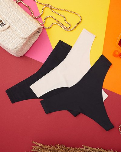 Jednobarevná dámská bezešvá sada výpletů 3 / bal - Spodní prádlo