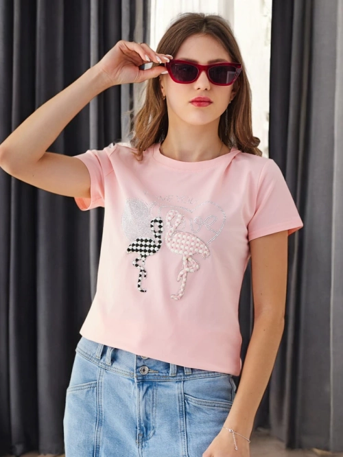 Royalfashion Жіноча бавовняна футболка Flaming Love