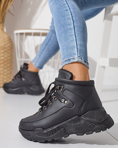 Černé sněhule z ekokůže od Rueq- Footwear