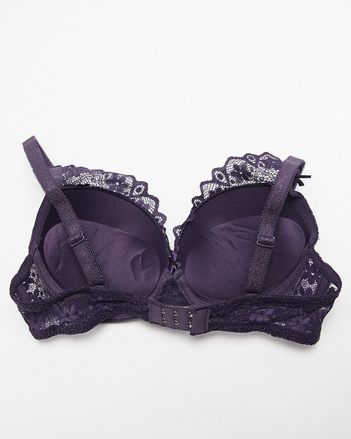 Фіолетовий жіночий бюстгальтер push-up з мереживом