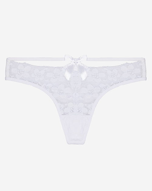 Білі жіночі мереживні трусики стрінги - Нижня білизна