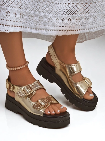 Royalfashion Dámské sandály na silnější podrážce s džety Rocky Chic