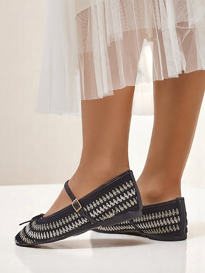 Royalfashion dámské baleríny z tkaniny s páskem Vanot