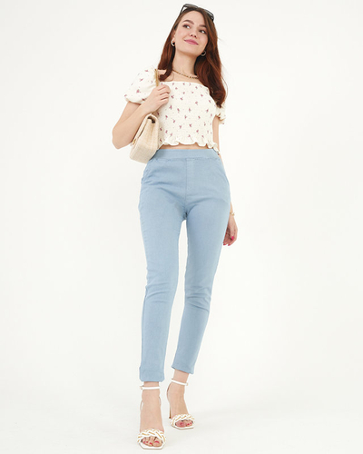 Dámské modré skinny treggings - oblečení
