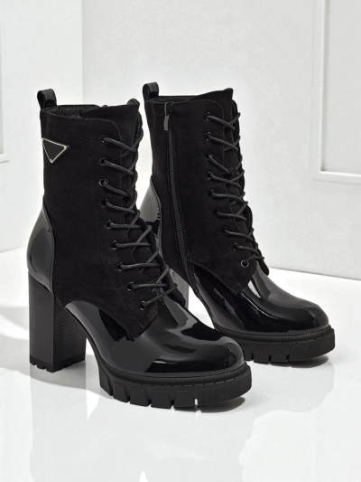 Dámské kotníkové boty eko semišové na sloupku Event Bramble