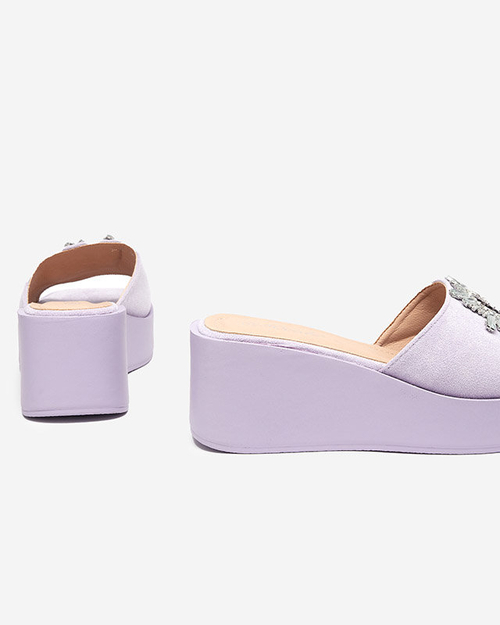 Фіолетові жіночі тапочки на платформі Dreccoti - Взуття