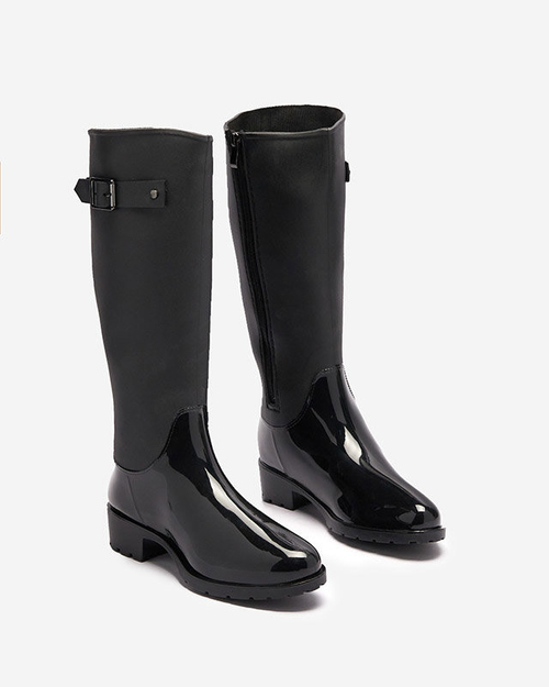 Чорні жіночі веллінгтони до коліна Bevirdo- Footwear