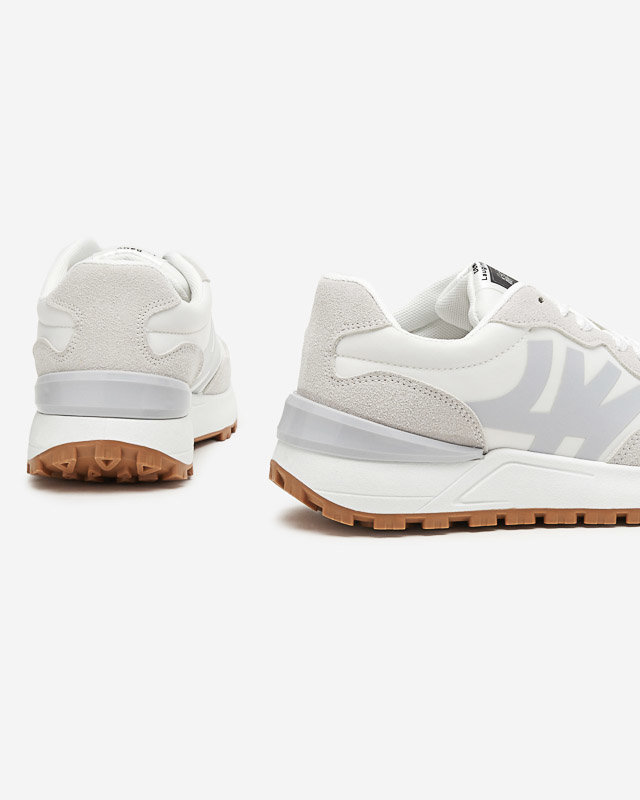 Dámské bílé tenisky s šedými vsadkami Narisa - Obuv