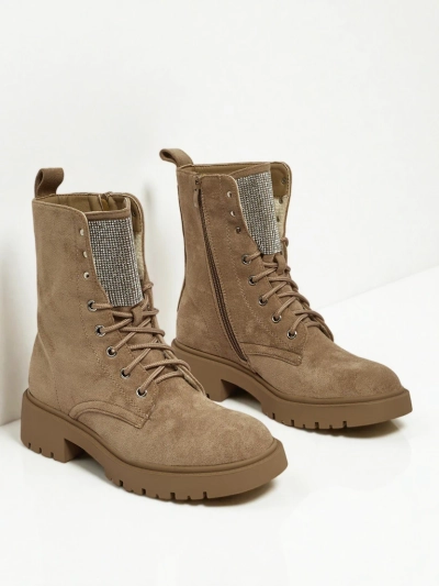 Eko semišové šněrovací dámské boty Ferlyne