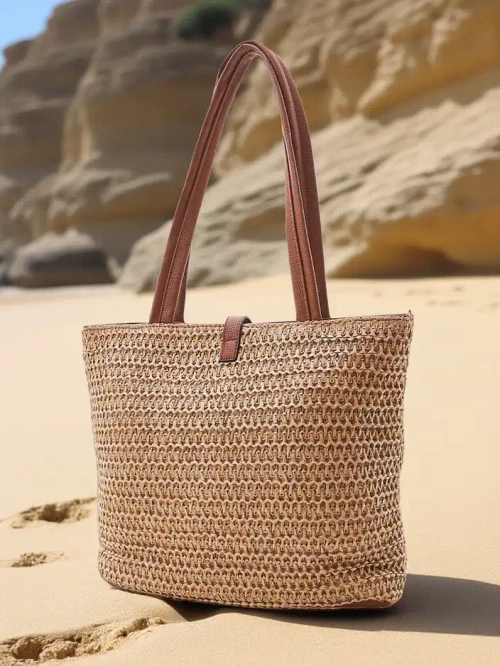 Royalfashion Велика солом'яна жіноча сумка